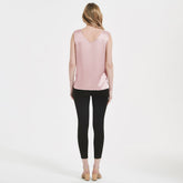 V Neck Women's Sleeveless Silk Tops Shirt